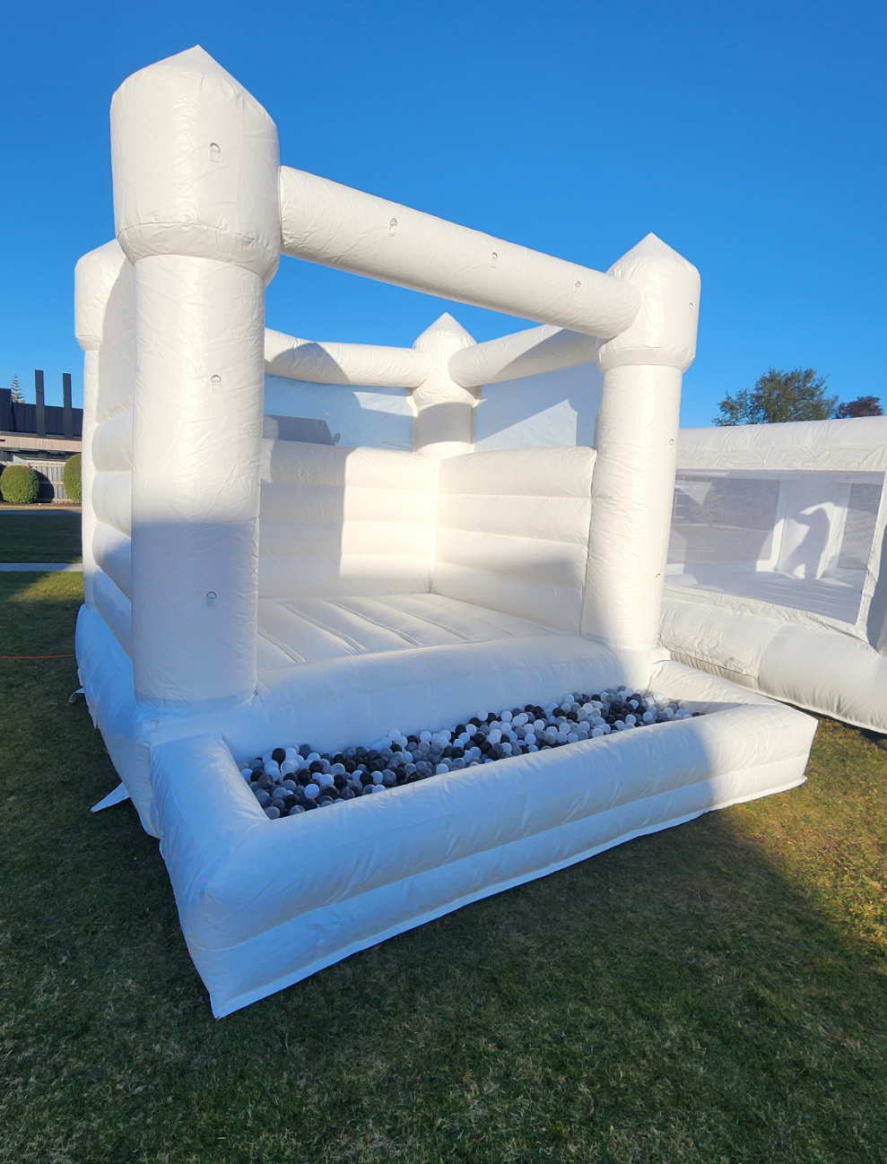 White Bouncy Castle, With Ball Pit
